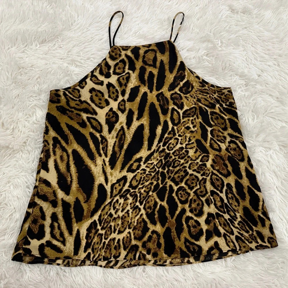 WAYF leopard print  sleeveless blouse lace up size xs - Picture 2 of 8